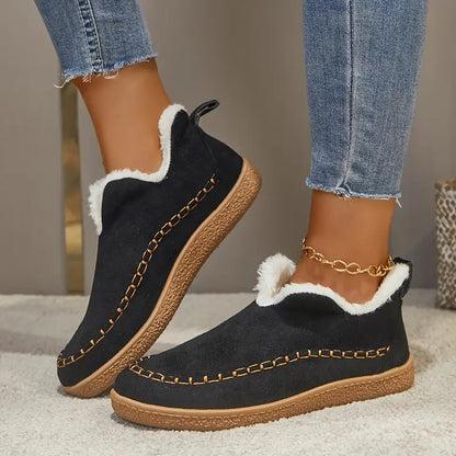 🔥LAST DAY 60% OFF🔥 Women's Cozy Fleece-Lined Slip-On Ankle Boots