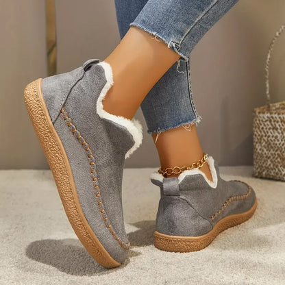 🔥LAST DAY 60% OFF🔥 Women's Cozy Fleece-Lined Slip-On Ankle Boots