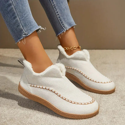 🔥LAST DAY 60% OFF🔥 Women's Cozy Fleece-Lined Slip-On Ankle Boots