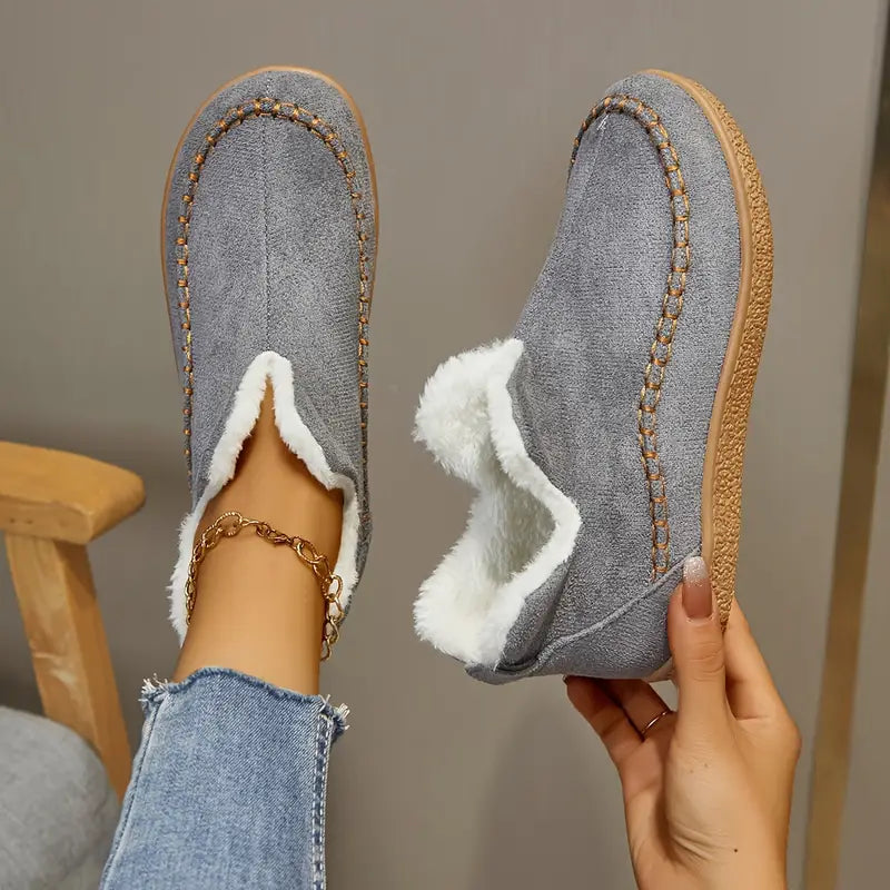🔥LAST DAY 60% OFF🔥 Women's Cozy Fleece-Lined Slip-On Ankle Boots