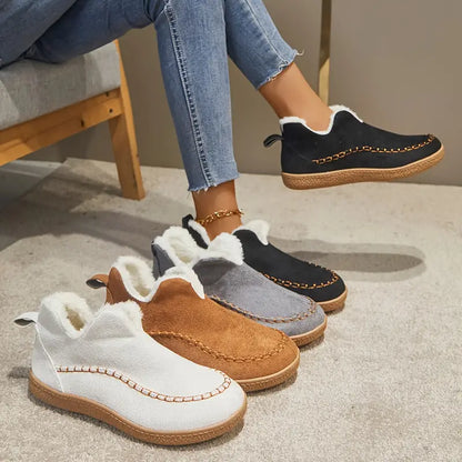 🔥LAST DAY 60% OFF🔥 Women's Cozy Fleece-Lined Slip-On Ankle Boots