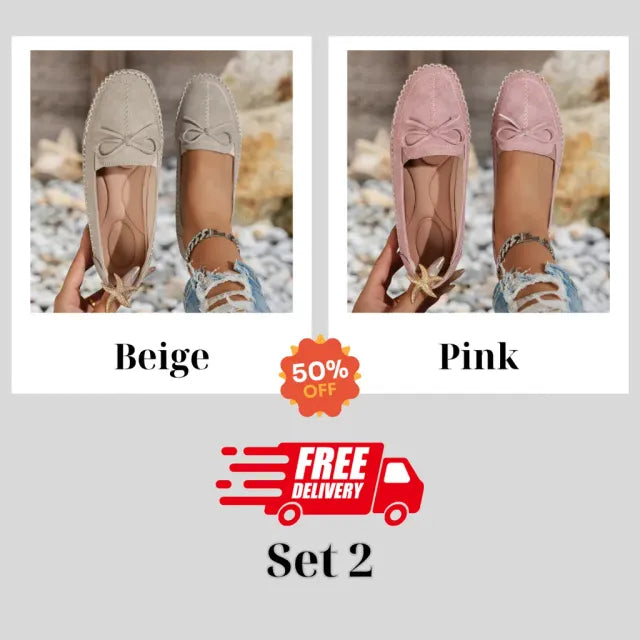 💥LAST DAY SALE 60% OFF🔥 Women's Orthopedic Leather Flats – Lightweight, Breathable